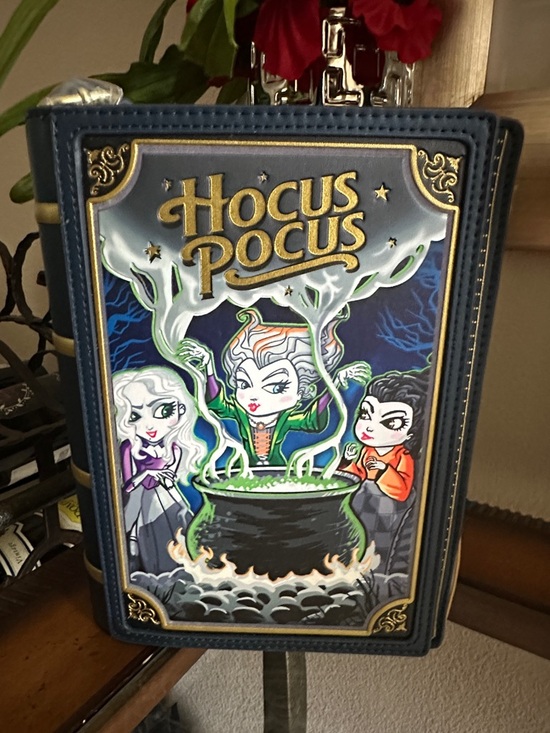 Loungefly Handbags - Hocus Pocus Decorative Book Clutch /crossbody Cauldron Art Loungefly NWT Disney